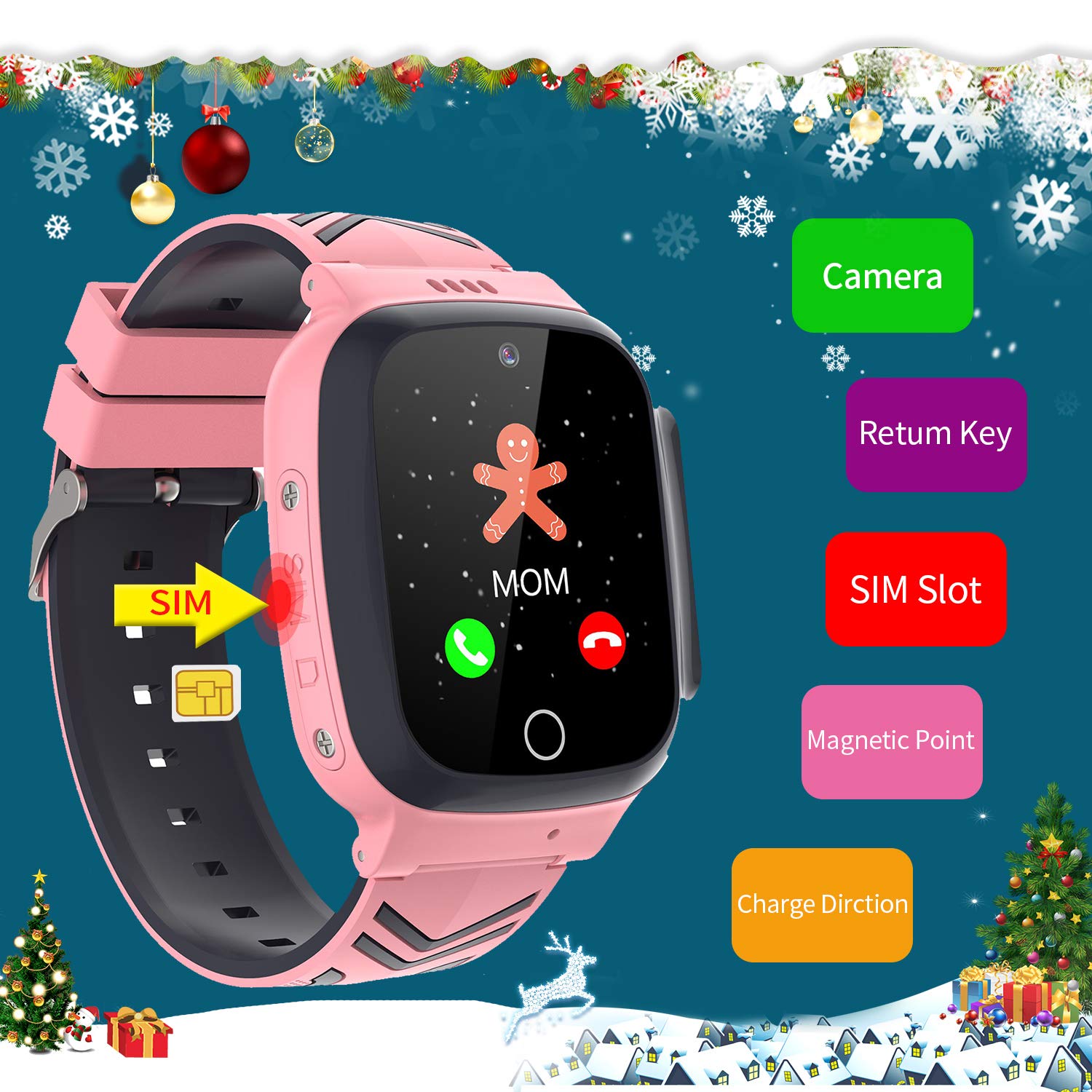 Ldb Eu Kids Smart Watch Phone Waterproof Lbs Gps Tacker