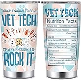 Vet Tech Gifts, Vet Tech Week Appreciation Gifts, Veterinary Tumbler Stainless Steel 20oz Straw Lid, Veterinary Technician Gift for Birthday Graduation Christmas