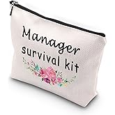WCGXKO Manager Survival Kit Zipper Pouch Makeup Bag for Leader Manager Coworker (Manager Survival)