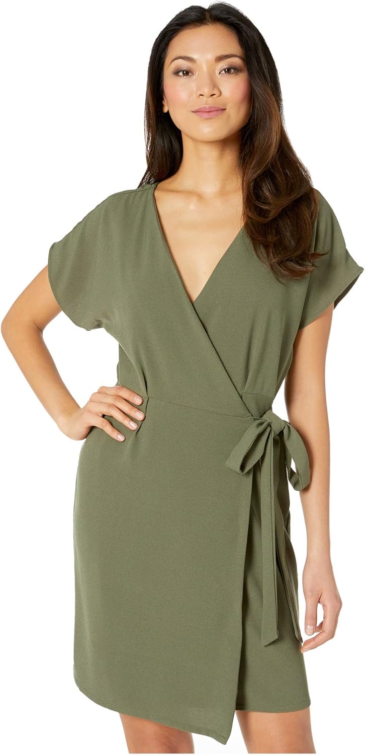 bobeau crepe wrap dress