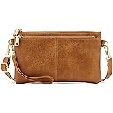 ZOOEASS Triple Zip Small Crossbody Bag Lightweight Purses Vegan Leather Wristlet Clutch, Includes Adjustable Shoulder | Triple Zip, Small, Lightweight, Vegan Leather