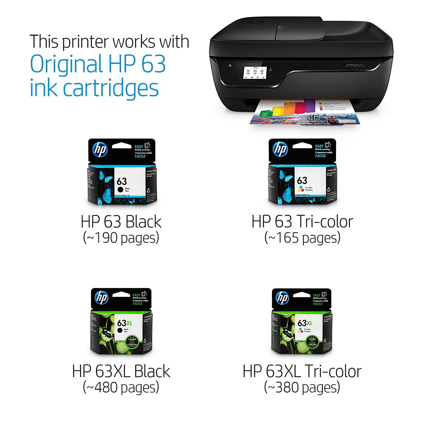 HP OfficeJet 3833 AllinOne Printer, HP Instant Ink & Amazon Dash