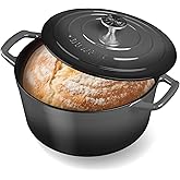 Nuwave 6QT Healthy Enameled Cast Iron Dutch Oven Pot with Lid, Heavy Duty 7-Layer Enamel, Enhanced Rust Protection, Dual Handles, Oven Safe to 500°F for Sourdough Bread Baking, Braise, Stew, Roast