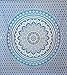 Indian Traditional Mandala Hippie Wall Hanging, Cotton Tapestry Ombre Bohemian Bedspread (Twin(54x72 Inches)(140x185 Cm), Blue)