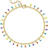 BENEIGE Women Bracelet 14K Gold Plated Paperclip Satellite Bead Ball Oval Cuba Cable Box Chain Daily Charm Layered Link Silver Bracelets Adjustable Jewelry