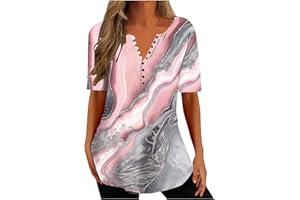 SMIDOW Plus Size Tunic Tops for Women Trendy 2024 Boho Floral Shirts Short Sleeve Notch v Neck t-Shirt Graphic Tees Blouse