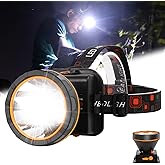 Aikertec Rechargeable Headlamp,High Lumen Super Bright Headlamp Flashlight, 2 Mode, Waterproof, USB LED Headlamp Battery Powered for Outdoor Camping, Fishing, Hunting, Running