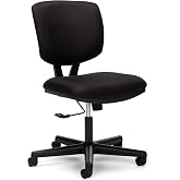 HON Volt Ergonomic Office Chair, Armless, Office Desk Computer Chair, Black | Fabric desk chair with armless design, rolling mobility, office decor, workstation seating for productivity and study