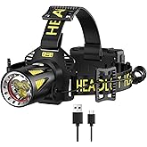 MAXME100 Triple-Beam Rechargeable Headlamp, LED Head Light, Head Lamp for Search and Rescue, USB-C, Outdoor use, Emergencies, Gift and More