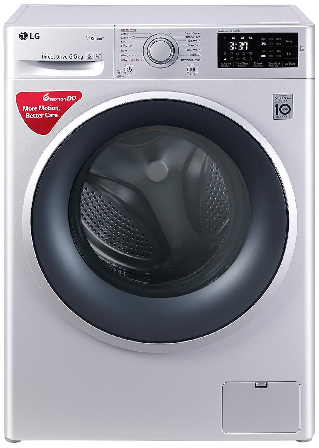 LG 6.5 kg Inverter Fully-Automatic Front Loading Washing Machine (FHT1065SNL.ALSPEIL, Luxury Silver) 