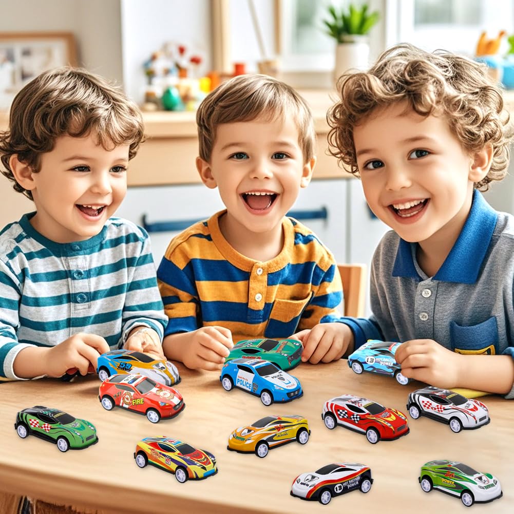 28 pcs Pull Back Cars Toys for Kids, Party Favors Treasure Box for Classroom Prizes Mini Vehicles Race Cars Toys Bulk Xmas Gifts Pinata Goodie Bag Stocking Stuffers for Boys Girls Toddlers