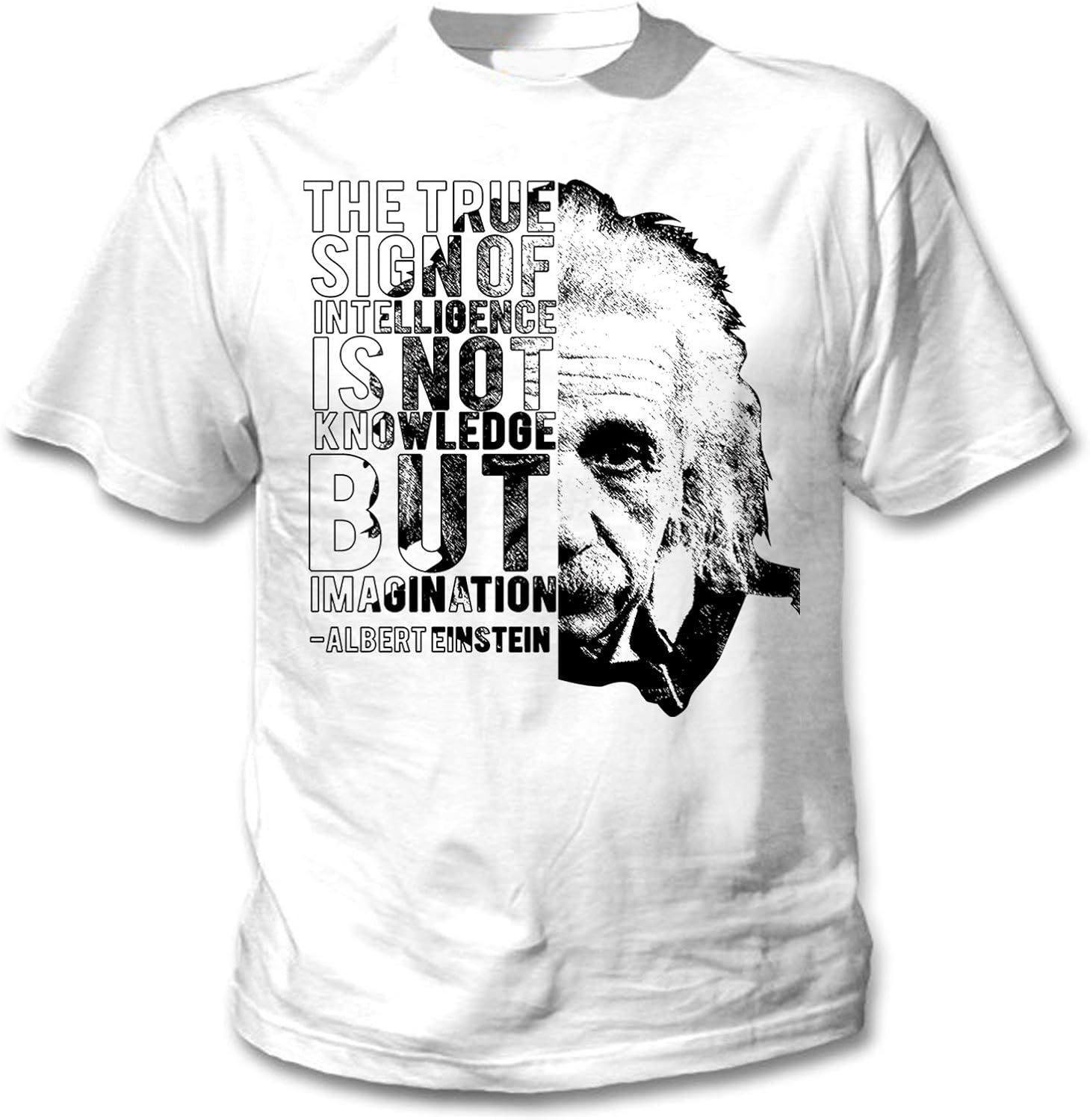 teesquare1st Men's Albert Einstein Imagination White T