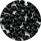 YUEXIGO 600pcs 3mm Crystal Glass Beads for Jewelry Making, Faceted Rondelle Glass Spacer Beads for Wind Chimes Bracelet Earring Necklace DIY Craft(Black)