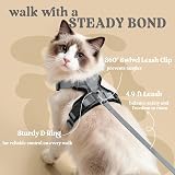 rabbitgoo Cat Harness and Lead Set Adjustable Escape Proof Harness Grey S view 5