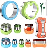 Dog Bone Cookie Cutter set - 4 Dog Bone 4 Footprint 3 Round Biscuit Cutters Sandwiches Cutter Set Different Sizes Mini Small Medium Big