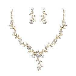 BriLove Women's Wedding Jewelry Leaf Cluster Flower