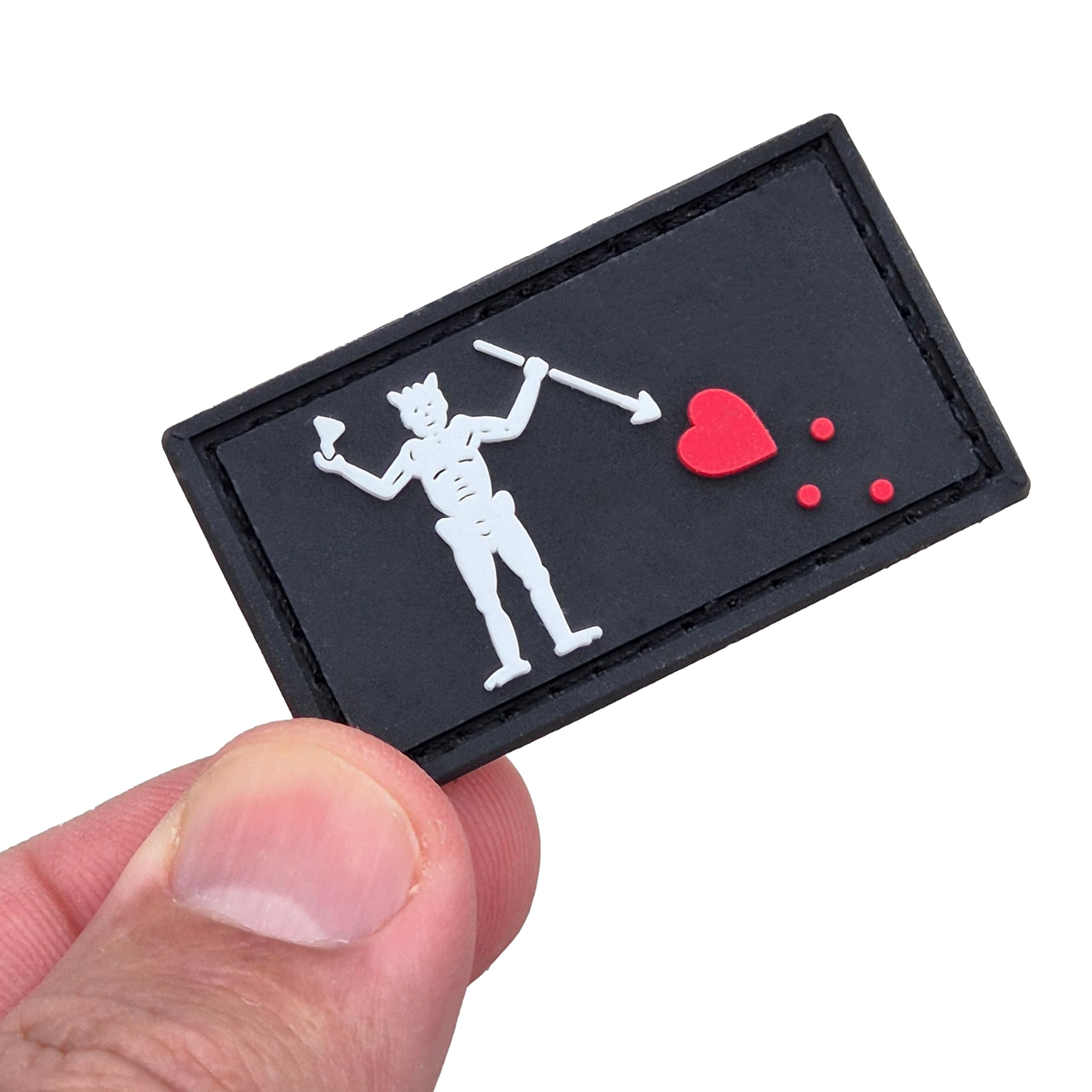 LEGEEON Blackbeard Pirate Edward Teach PVC Patch - 1x1.75 in Rectangular, Black, Historical/Adventurous, Military/Airsoft Theme, Compatible with Velcro, 1 Piece