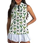 Suobstales Sleeveless Golf Polo Shirts for Women Quick Dry Collared Polo Shirts Athletic Tank Tops Lightweight Tennis Shirts