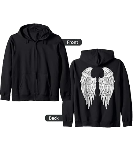 Amazon.com: Angel Wings Zip Hoodie : Clothing, Shoes & Jewelry