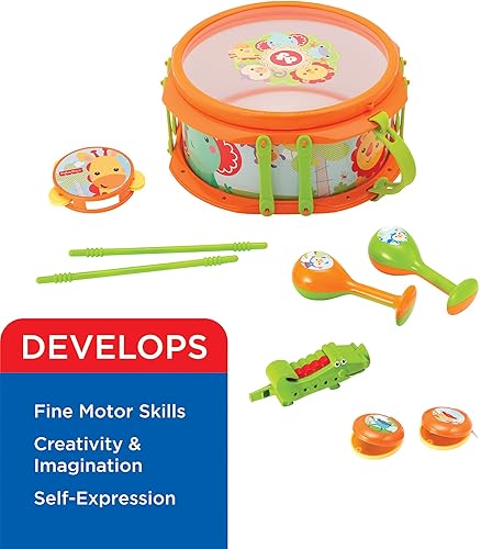 Fisher-Price Rainforest Musical Band Drum Set, 9-Piece Toddler