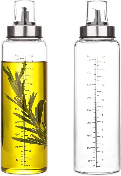 hotder 17oz Olive Oil Dispenser Bottles 2Pack Drizzler Wide Neck Glass