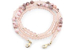 MyfavoriteK Gemstone Glasses Holder Cute Eyeglasses Chain for Women Around Neck Beaded Strap for Mask Sunglasses Eye Glasses