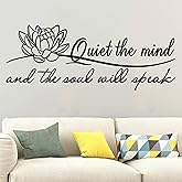 SEATUNE Yoga Pilates Wall Stickers - Inspirational Quotes Motivational Wall Decals - Bathroom Bedroom Living Room Home Vinyl Art Wall Decor - Quiet The Mind and The Soul Will Speak 23"X9"