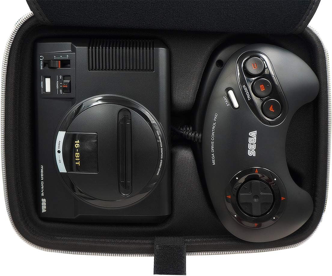 Carrying Case for Sega Genesis Mini 2019 and Accessories - 9 x 3.5 x 7.8 Inches, Black with Grey Trim: Computers & Accessories