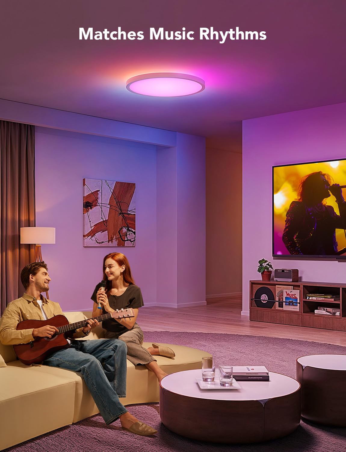Govee Deckenleuchte RGBIC Smart, 24W Ø30cm Led Deckenleuchte dimmbar, Deckenlampe Led mit 16 Millionen DIY Farben, Kompatibel mit Alexa & Google Assistant, für Schlafzimmer 5
