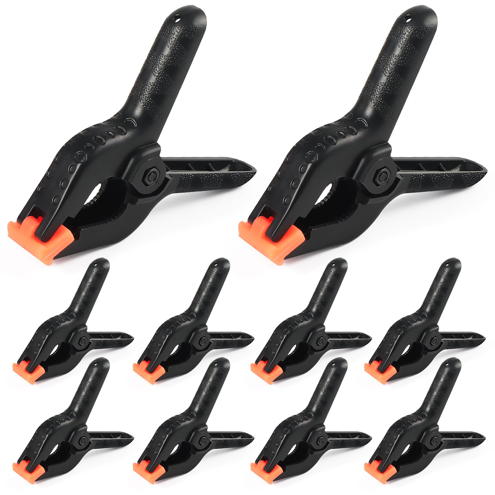 Photo 1 of 10 Pcs Spring Clamps, PureGuard 4.5 Inch Large Plastic Spring Clips Clamps Heavy Duty Woodworking Clamps for Crafts Balloon Arch Photography Backdrop Stand Pool Cover Clips