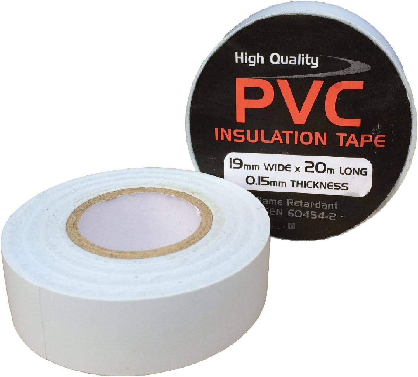 1 x White Electrical PVC Insulation Tape 19mm x 20 Metres, Flame