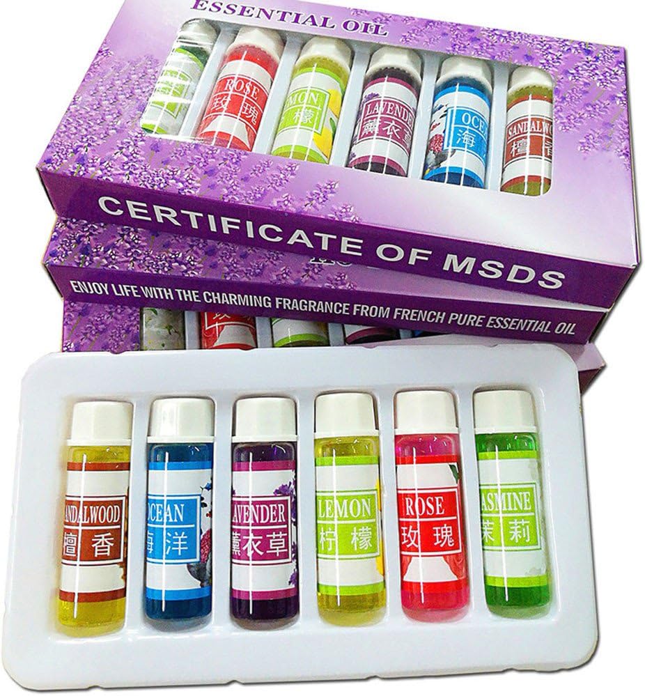 Essential Oil Sets, general3 6 Fragrance5ML/Box Plant Essential Oil, Pure Aromatherapy Essential Oil Skin Care Bath Massage Beauty (Colorful)