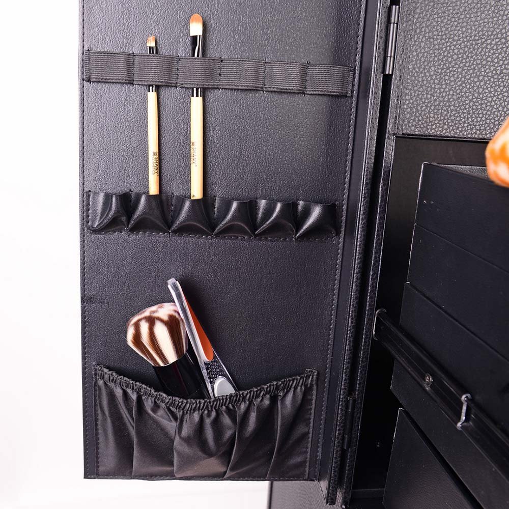 SHANY REBEL Pro Series – Makeup Artists Multifunction lighted Cosmetics Rolling Case with Fan - ONYX