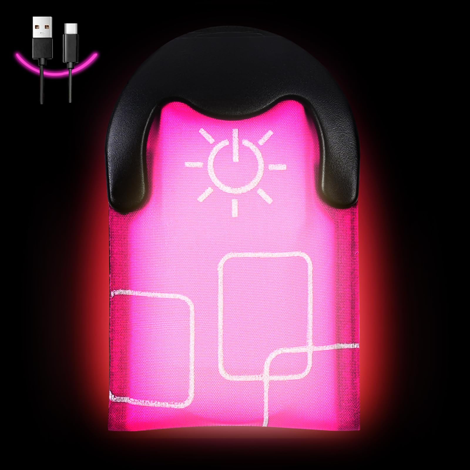 flintronic LED Clip, Magnetic LED Clip Lights, Rechargeable USB LED Magnet Clip, Running Safety Lights with 3 Lighting Modes, High Visibility, Brightly Luminous for Night Running, Cycling, Pink