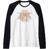 Official AC/DC High Voltage Logo Distressed Vintage Band Raglan Baseball Tee