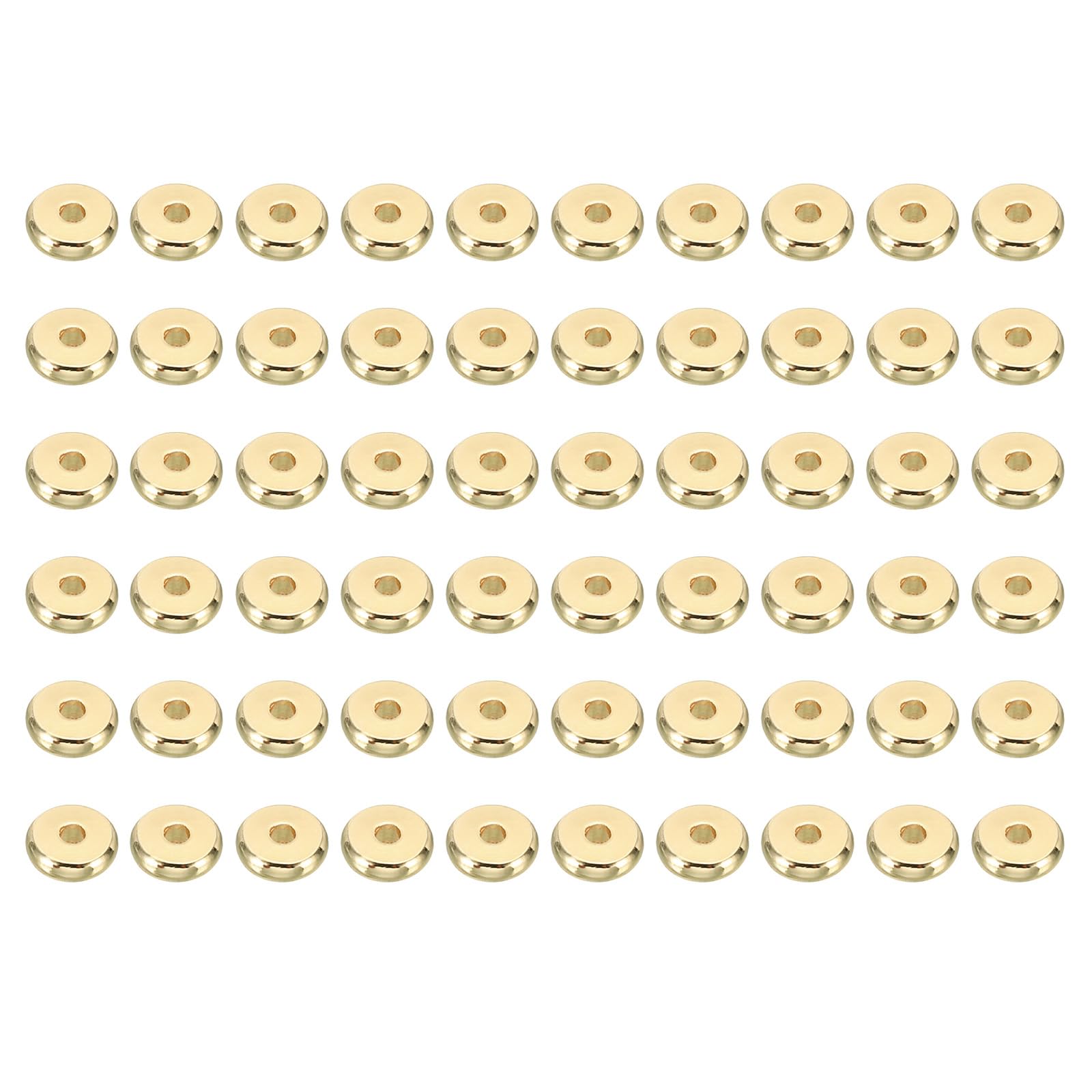 PATIKIL 5mm Spacer Beads, 100 Pcs Flat Bead Spacers Bulk Flat Round Disc Beads Loose Metal Brass for Jewelry Making DIY Bracelets Necklace, Light Gold โ image 1