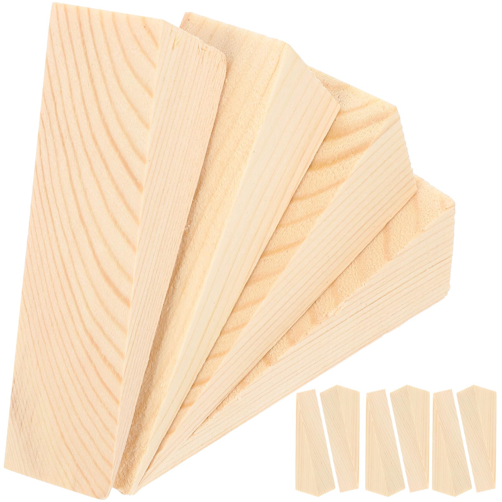 Sewroro 10pcs Triangular Wooden Wedge Wall Protector Door Stopping Ornament Door Alarm Stopper Stop Wedge Floor Block Bedroom Stopper Floor Stopper Stop Wedge