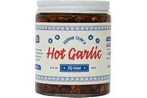 Mama Teav's Hot Garlic Chili Crisp - Spicy, Crunchy, Umami Chili Oil with Garlic & Cambodian Chilis - Vegan, Gluten-Free, All-Natural - Cold-Pressed Grapeseed Oil - 6oz Jar