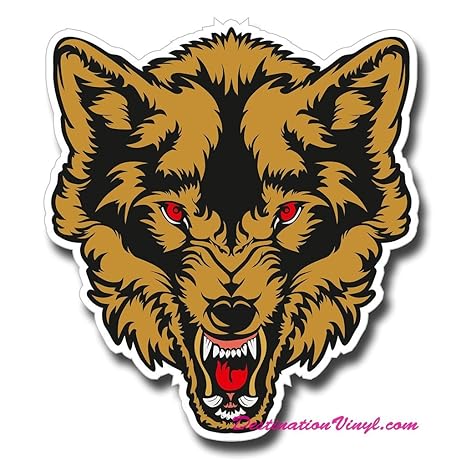 2 x Angry Wolf Cool Funny Fenster selbst Aufkleber Auto Van Campervan Glas # 0130 - 10cm/100mm Wide (Window Sticker)