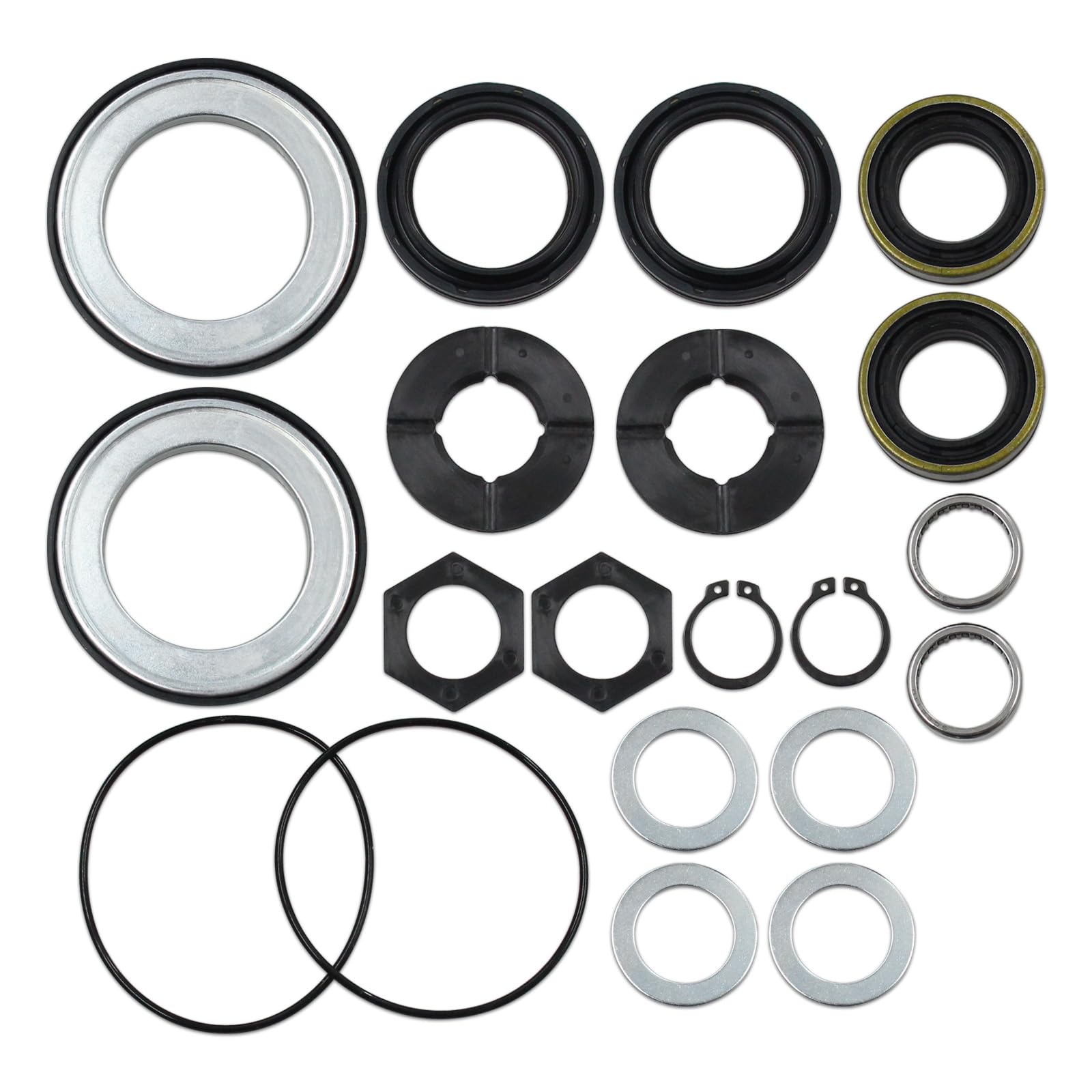 Photo 1 of Outer Axle Knuckle Tube Dust Seal + Inner Tube Seal + Snap Ring + Needle Bearing + Thrust Washer Seals Kit For Ford 1998-2004 Super Duty Excursion F250 F350 F450 F550 with Dana 50 60 Front Axle