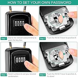 ORIA Key Lock Box, 4 Digit Combination Lock