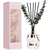 COCORR&Iacute;NA White Flower Reed Diffuser, 6.76 oz | Real Dried Eucalyptus Leaves, 8 Reeds, Long-Lasting Essential Oil, Home Fragrance, Bedroom or Bathroom D&eacute;cor