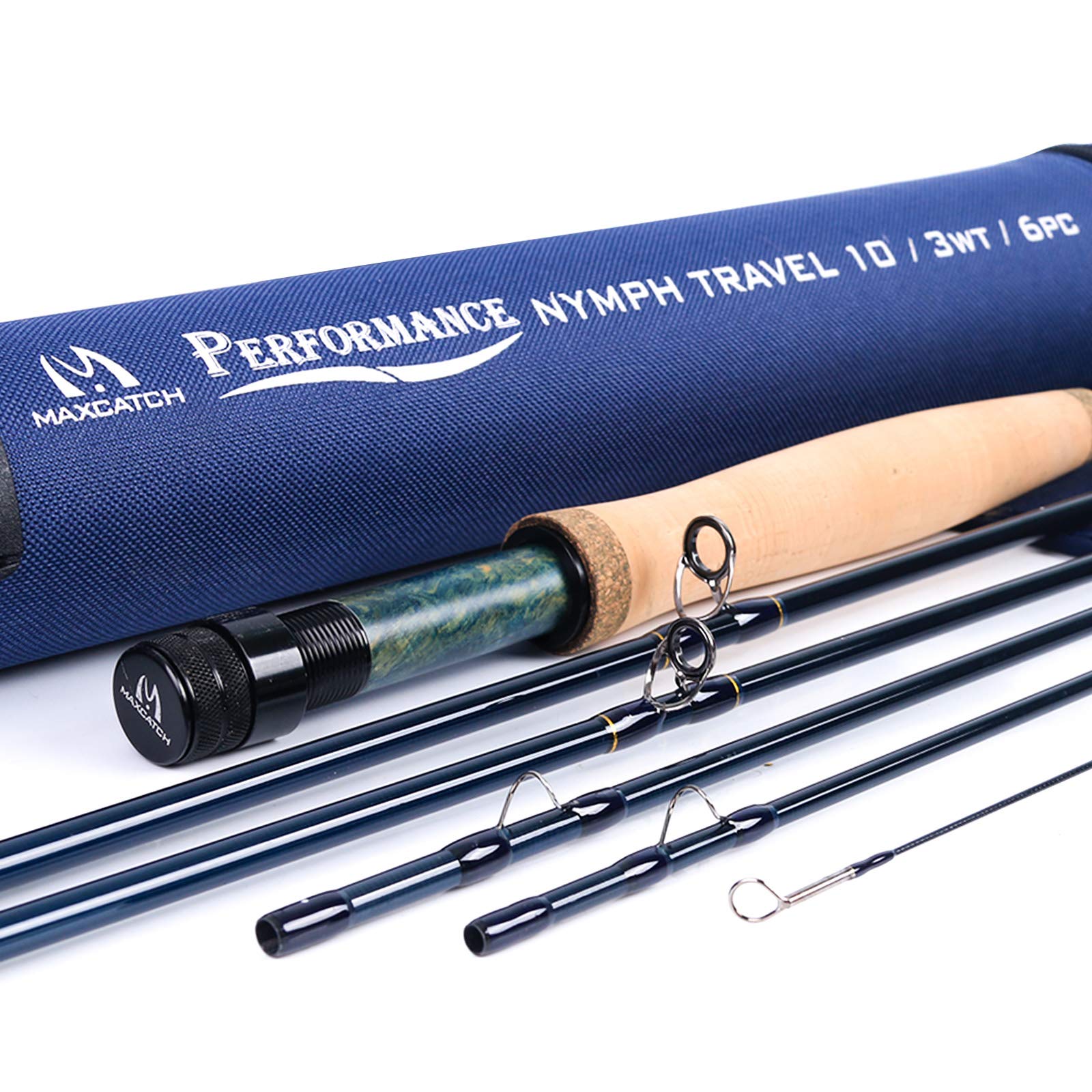 Maximumcatch Maxcatch Performance Nymph Fly Fishing Rod in 2/3/4wt, 10/11ft 4sec (3weight 10ft 6piece(Nymph Travel Style))