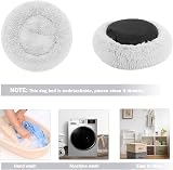 Nepfaivy Calming Donut Bed for Dogs Cats 27.5in XL Light Grey view 7