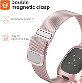 Yoohoo Strap for Fitbit Versa 3/4 Sense 2 Stainless Steel Rose Pink view 2