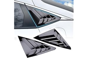 Alicatong Rear Side Window Louvers for 11th Gen Civic Hatchback Type R Compatible with Honda Civic 2025 2024 2023 2022 Exterior Accessories Air Vent Window Scoop Shades Blinds Cover(Glossy Black)