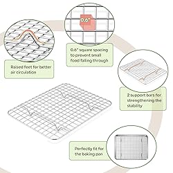 TeamFar Toaster Oven Pan with Rack Set, 9’’ x