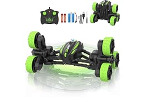 iappadore Remote Control Car, RC Cars Stunt RC Car Toys New Upgraded Transform 6-Tire Flips Car Toys, 360° Rotating, 4WD Rc Drift Truck for Boys Girls Birthday Gift (Green)