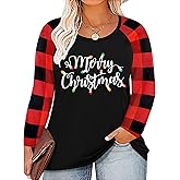 Plus Size Merry and Bright Christmas Shirt for Women Xmas Leopard Tree T-Shirt Merry Christmas Shirts Tops