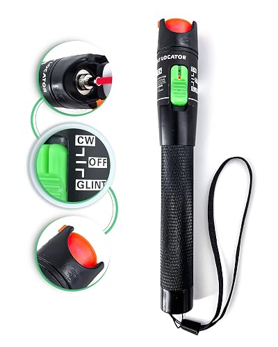 VOANZO Tester Fibra Ottica 30mW – Rilevatore Di Rotture Con Adattatore FC-LC, Portata 30km, Alloggiamento In Alluminio